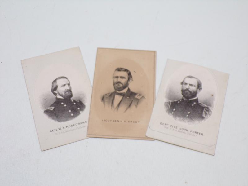 3 19thC American Cartes de Visite of Famous Generals