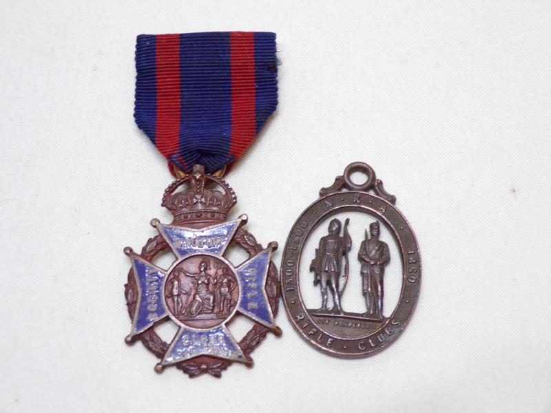 Collection of Six Rifle Clubs Pendants and Medal