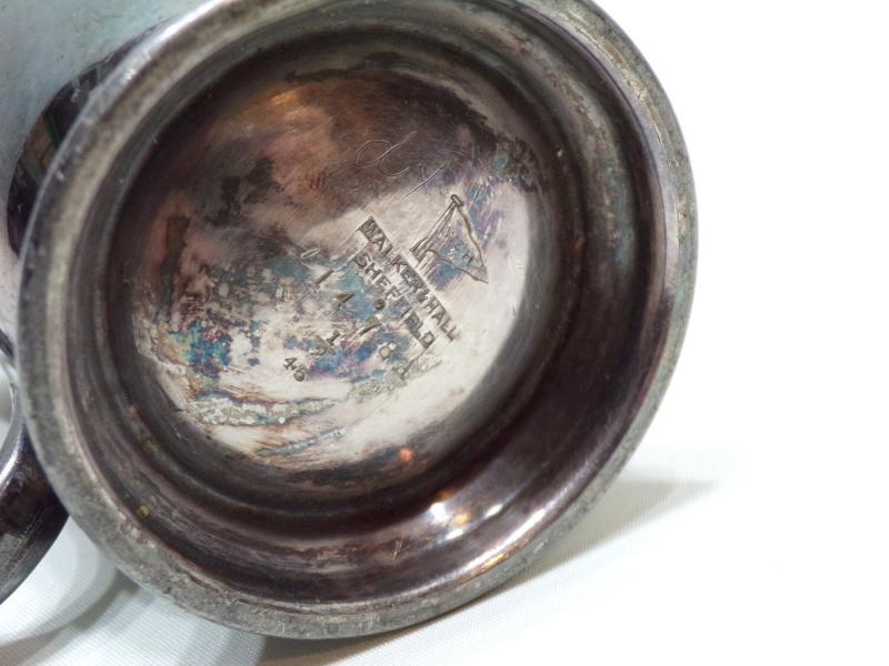 WW1 Era Walker & Hall Silver Plated Remembrance Tankard