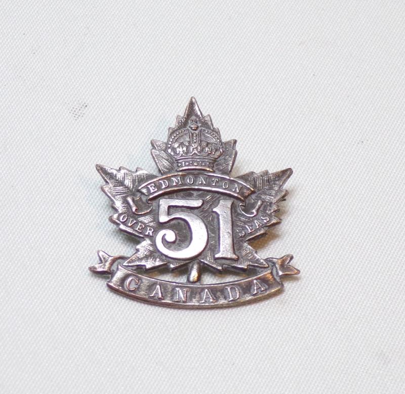 WW1 Era Canadian 51st Infantry Battalion Sweetheart Badge