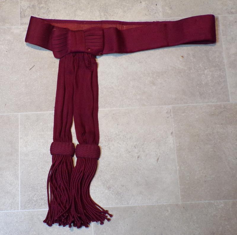 Edwardian Officers Silk Waist Sash Belt