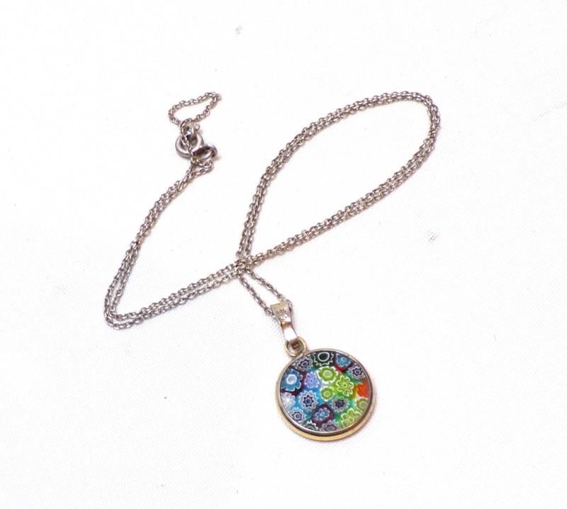Sterling Silver & Millefiori Glass Pendant