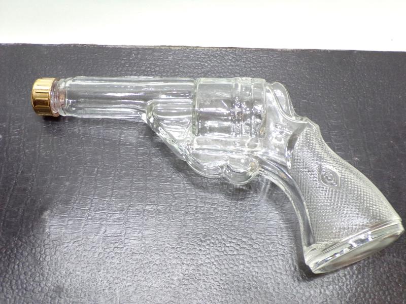 Pair Vintage Austrian Glass Pistol Sweet/Liquor Flasks.