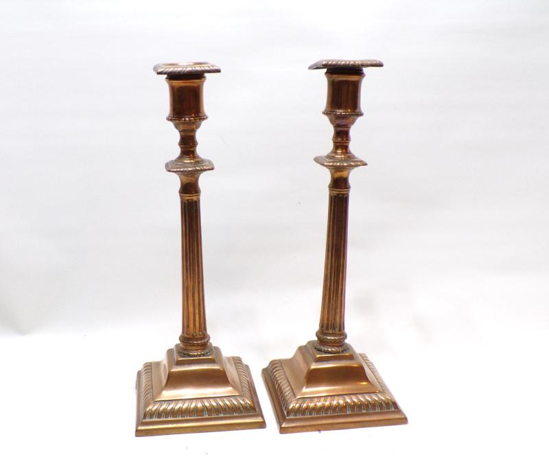 Pair 18th Century Bronze Candlesticks.