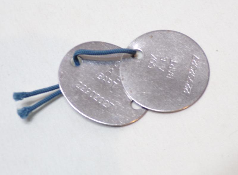 Post WW2 National Service Dog Tags to Cox