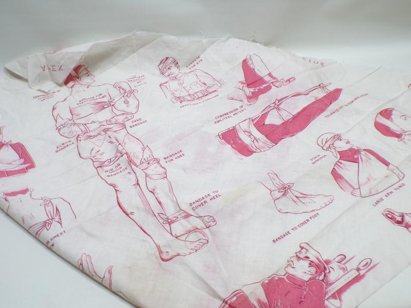 WW1 Era British Red Cross Printed Triangular Sling