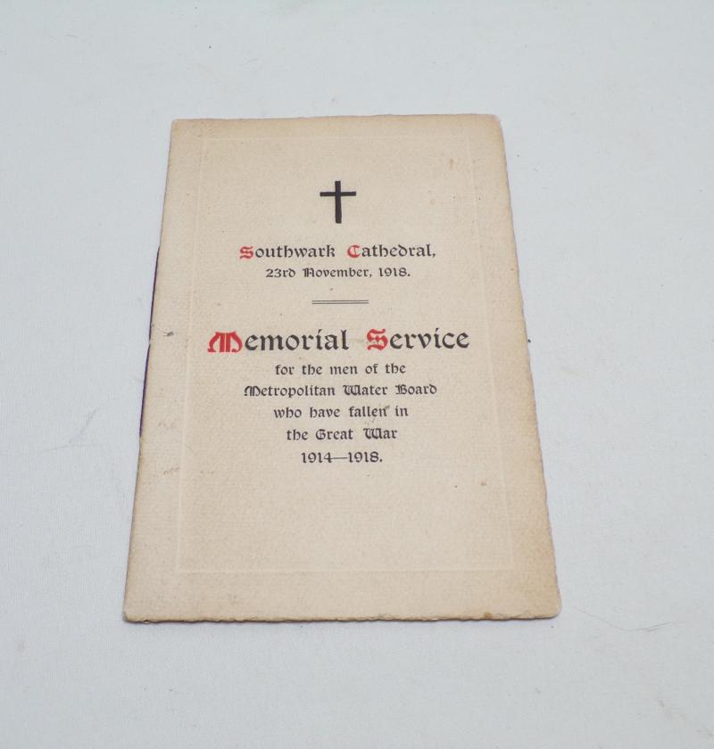 Two WW1 Era Ephemera Items, Scroll and Memorial Service