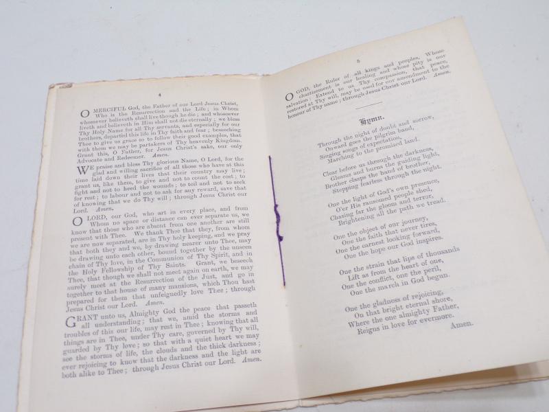 Two WW1 Era Ephemera Items, Scroll and Memorial Service