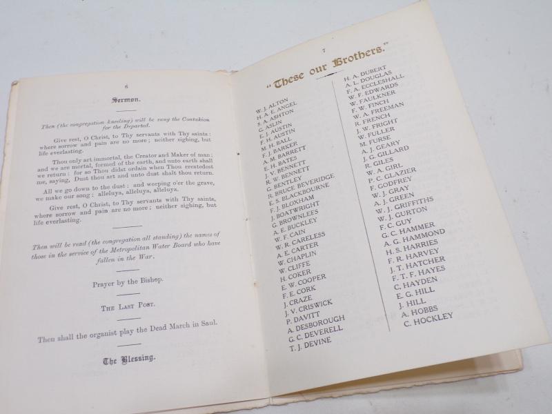 Two WW1 Era Ephemera Items, Scroll and Memorial Service