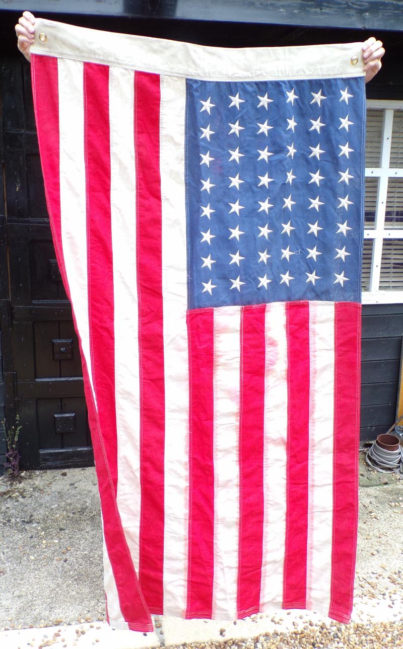 WW2 Era 1942 Dated United States 48 Stars and Stripes Linen Flag