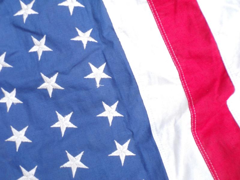 WW2 Era 1942 Dated United States 48 Stars and Stripes Linen Flag