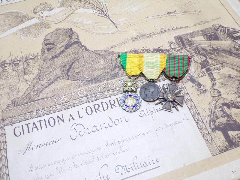 WW1 French Médaille Militaire Group & Citation Certificate.