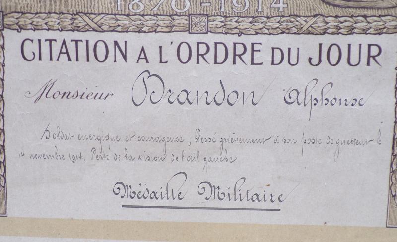 WW1 French Médaille Militaire Group & Citation Certificate.