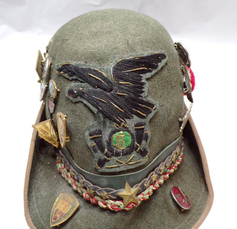 Rare WW2 Era Italian 5th Alpini Regiment Cap.