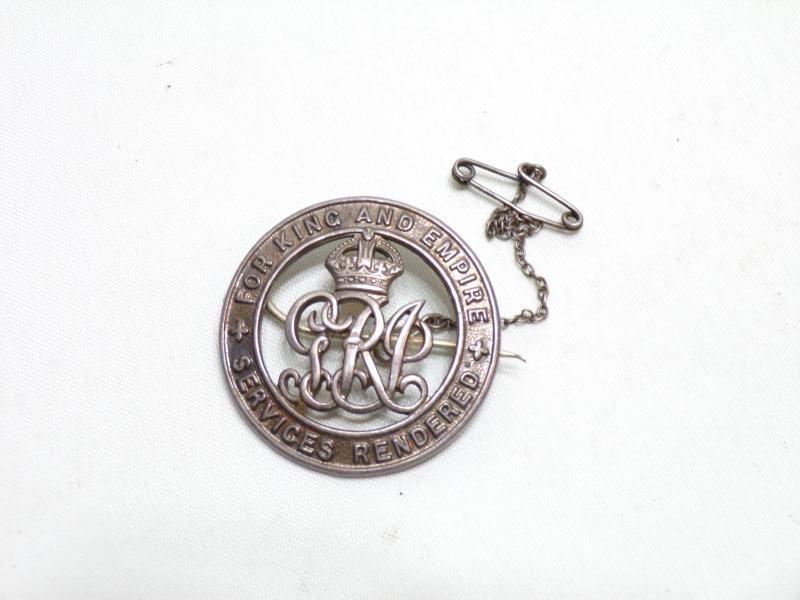 Silver War Badge to Gnr File RFA.