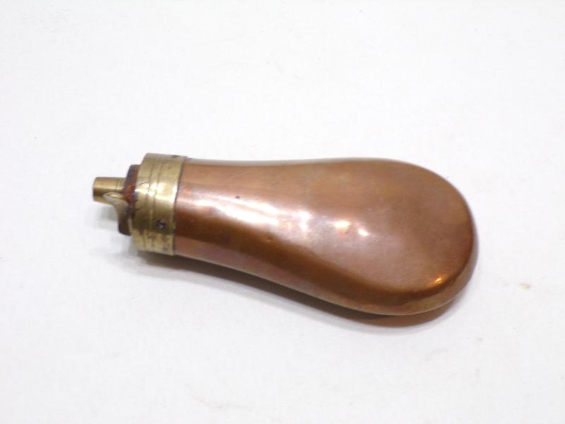 Small Size Antique Copper Pistol Powder Flask