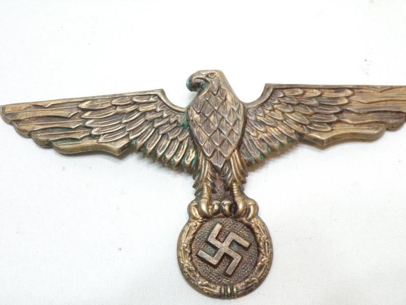 Scarce WW2 German Kriegsmarine Pith Helmet Eagle.