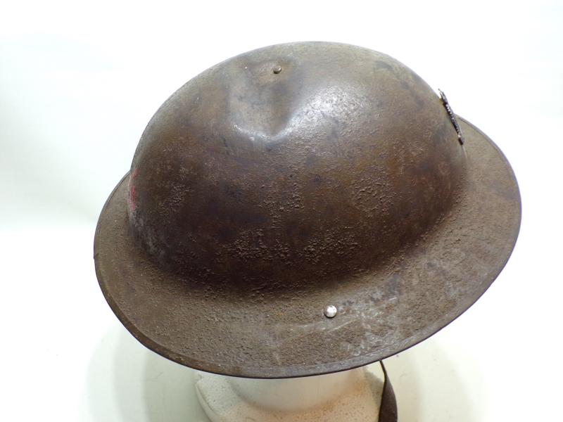 WW1 Mk1 Type B Brodie Helmet with Original Badge and Decal.