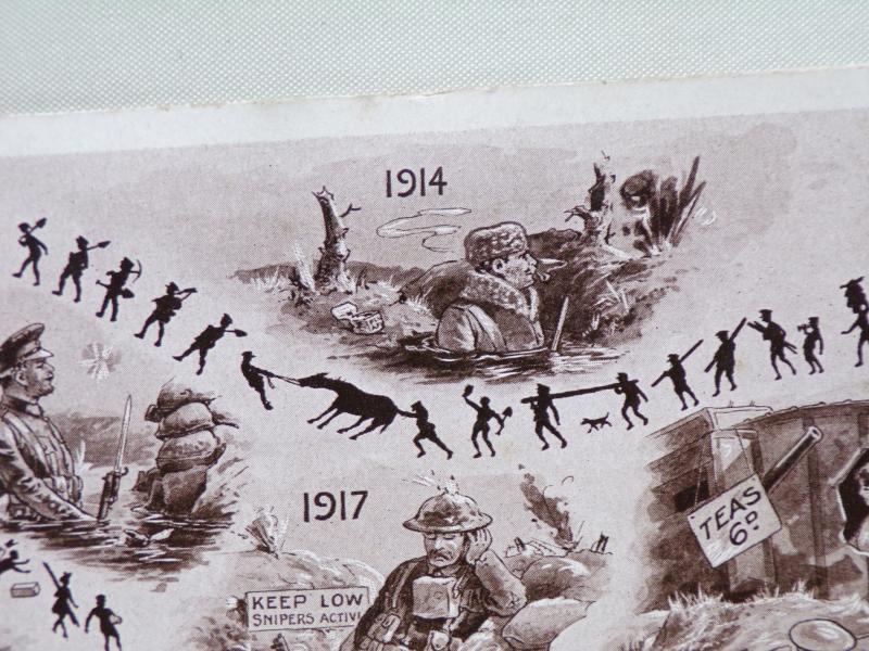 Interesting WW1 Satirical Christmas Card 1914-19-?