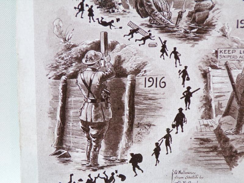Interesting WW1 Satirical Christmas Card 1914-19-?