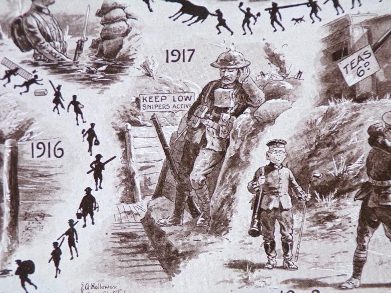 Interesting WW1 Satirical Christmas Card 1914-19-?