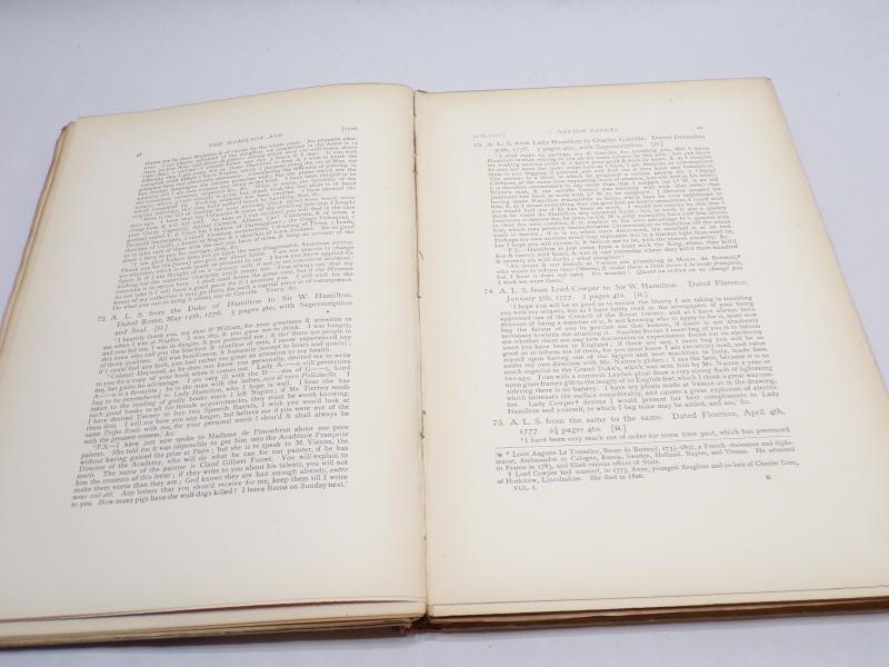 Book – The Collection of Autograph Letters Nelson and Hamilton