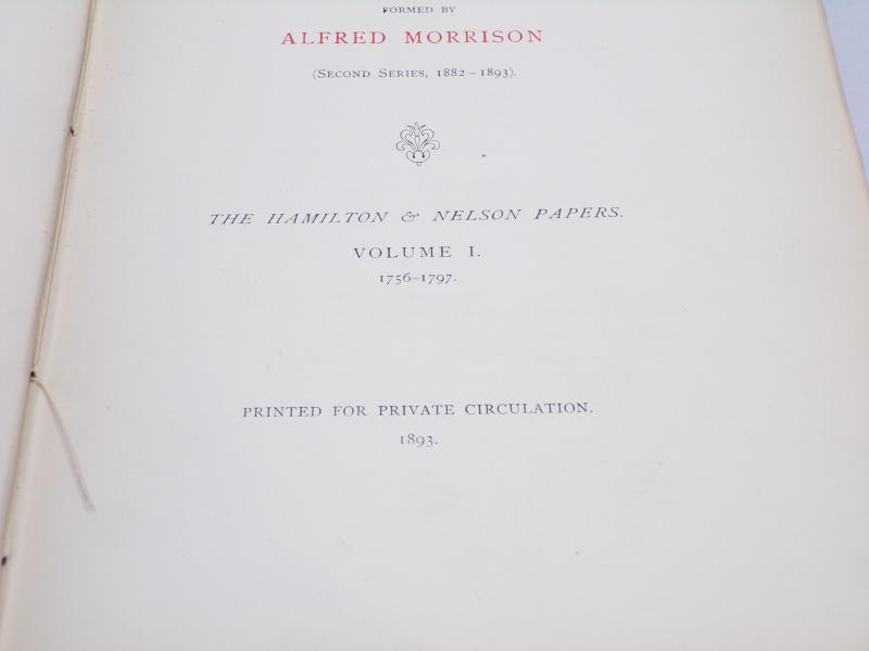 Book – The Collection of Autograph Letters Nelson and Hamilton