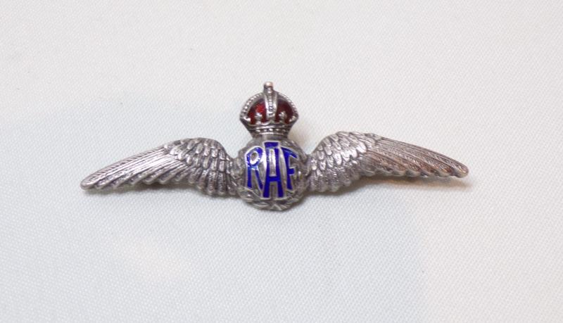 WW2 Era Sterling Silver & Enamel RAF Sweetheart Brooch