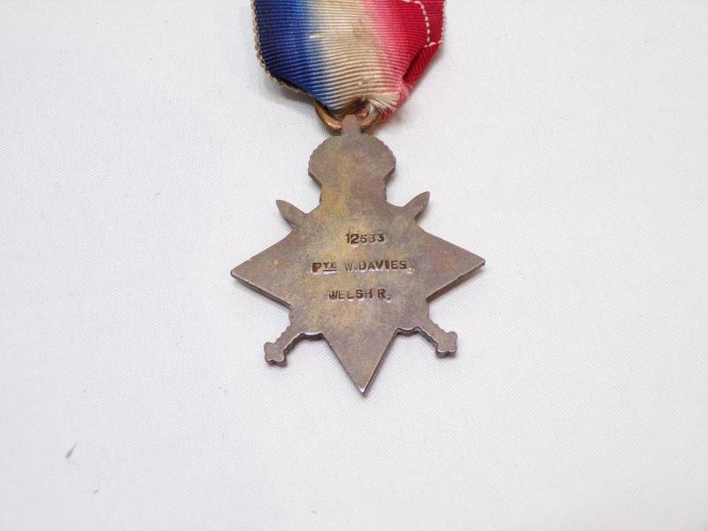 1914/15 Star to Davies Welsh Regiment KIA Gallipoli.