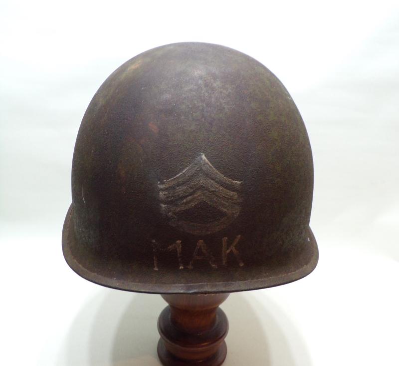 United States Korean War Era M1 Helmet. Named