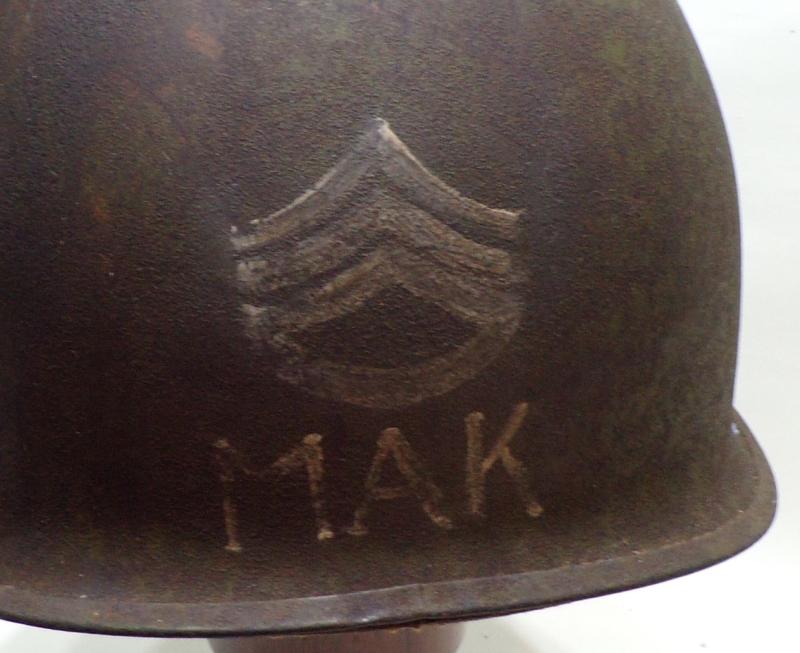 United States Korean War Era M1 Helmet. Named