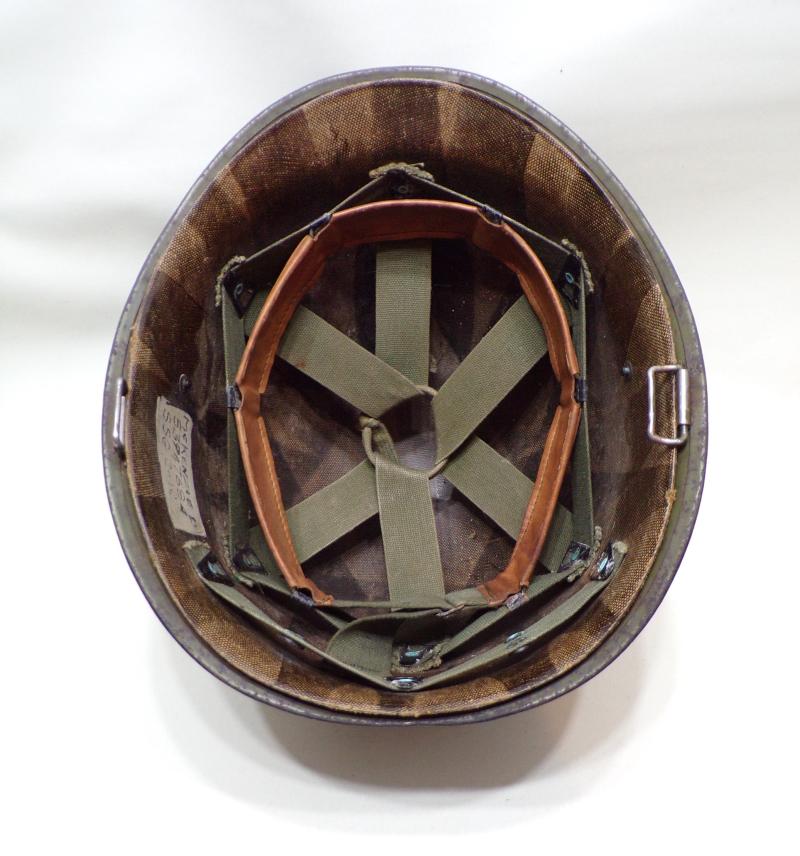 United States Korean War Era M1 Helmet. Named