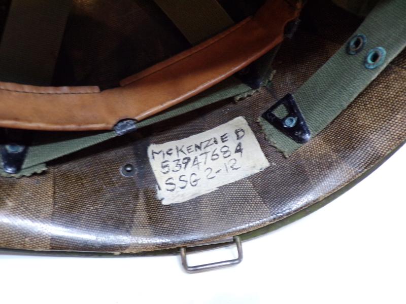 United States Korean War Era M1 Helmet. Named