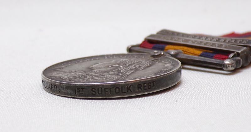 QSA + 2 to Pollard Suffolk Regiment – Died Naauwpoort SA 1900.