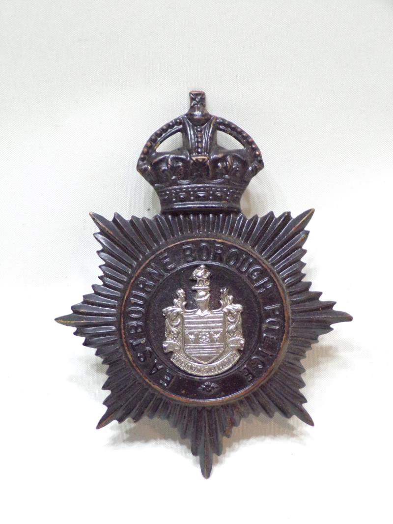 Vintage Obsolete Eastbourne Borough Police Helmet Plate