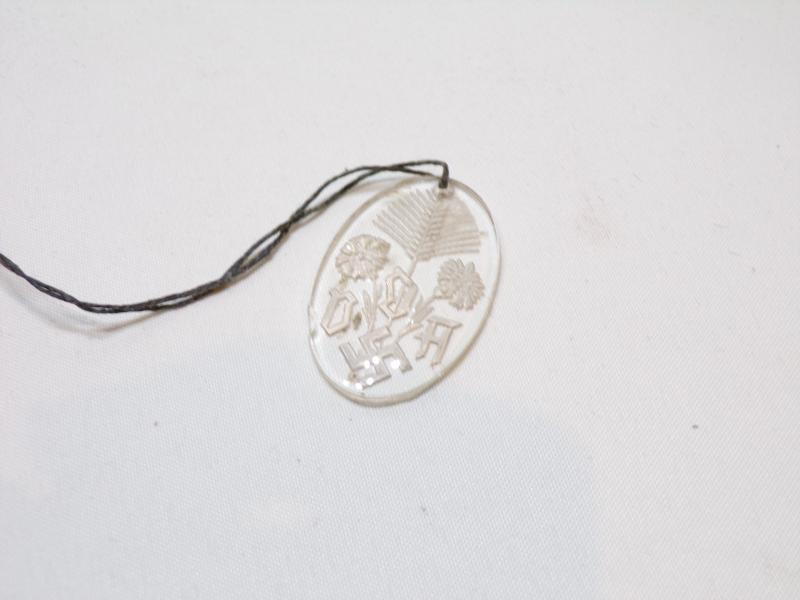 1930’s German Winter Help Fund Glass Pendant