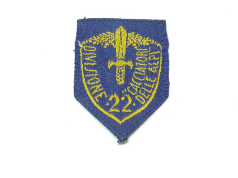Rare Italian Black Shirts Cloth Sleeve Badge 22 Division