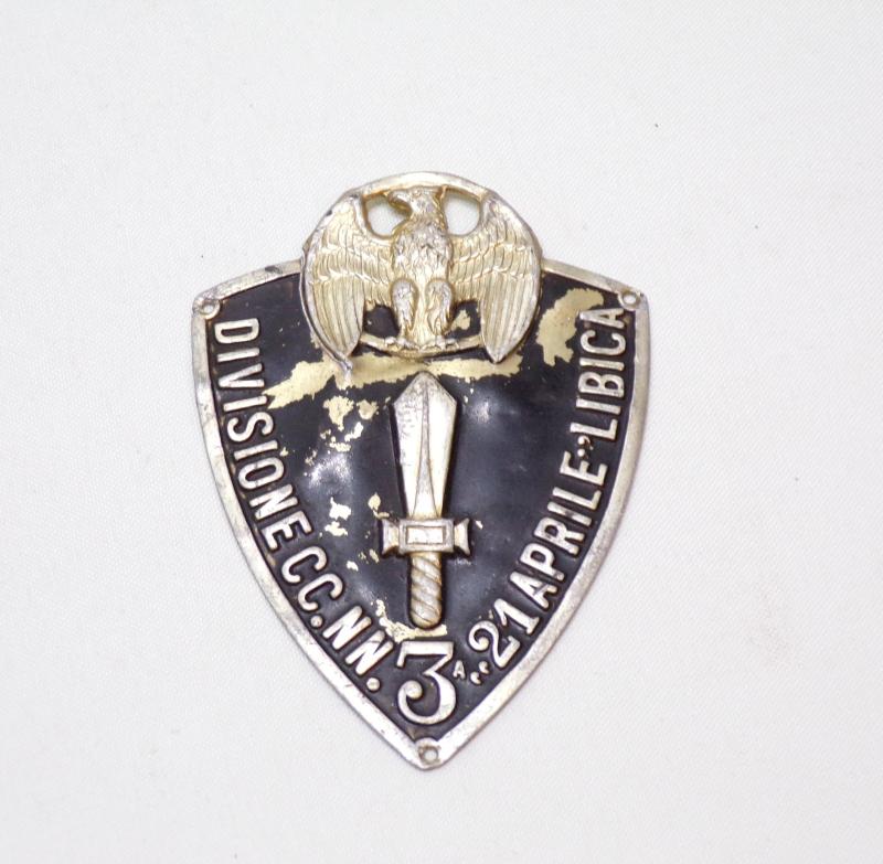 Rare 1930’s Italian Black Shirts Sleeve Badge 3rd Division.