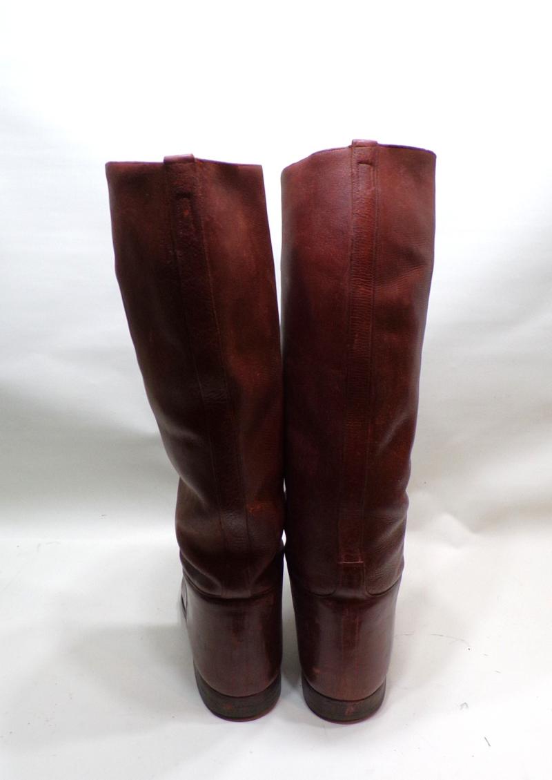 Large Sized Pair of Cavalry Officers Brown Leather Boots Size 10.5
