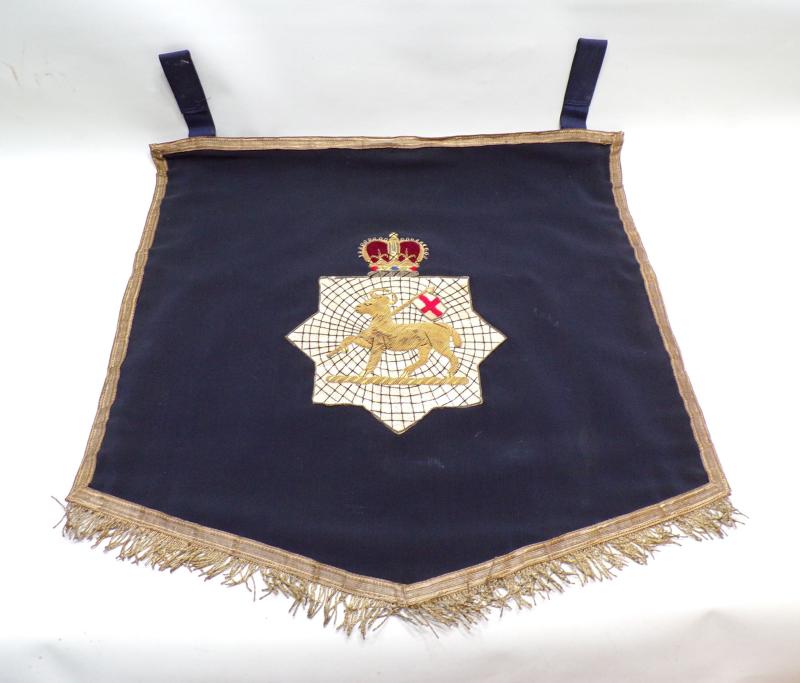 Vintage Queens Royal West Surrey Reg Trumpet Banner.