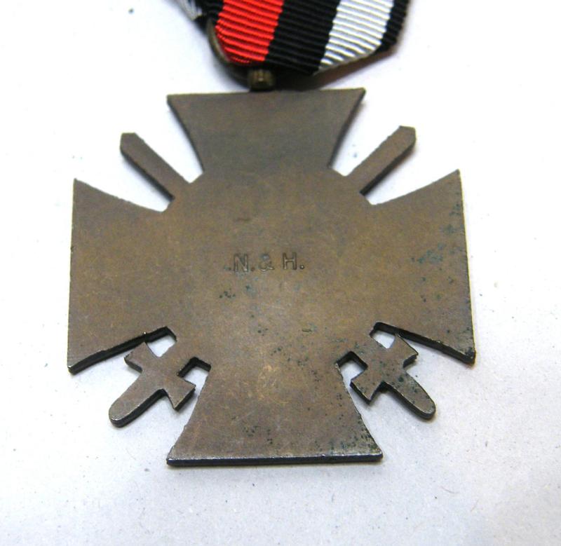 WW1 German Honour Cross with Swords. By Nolle & Huck