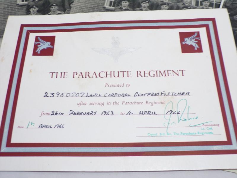 Ephemera Etc Relating to L/Corp Fletcher Para Reg.